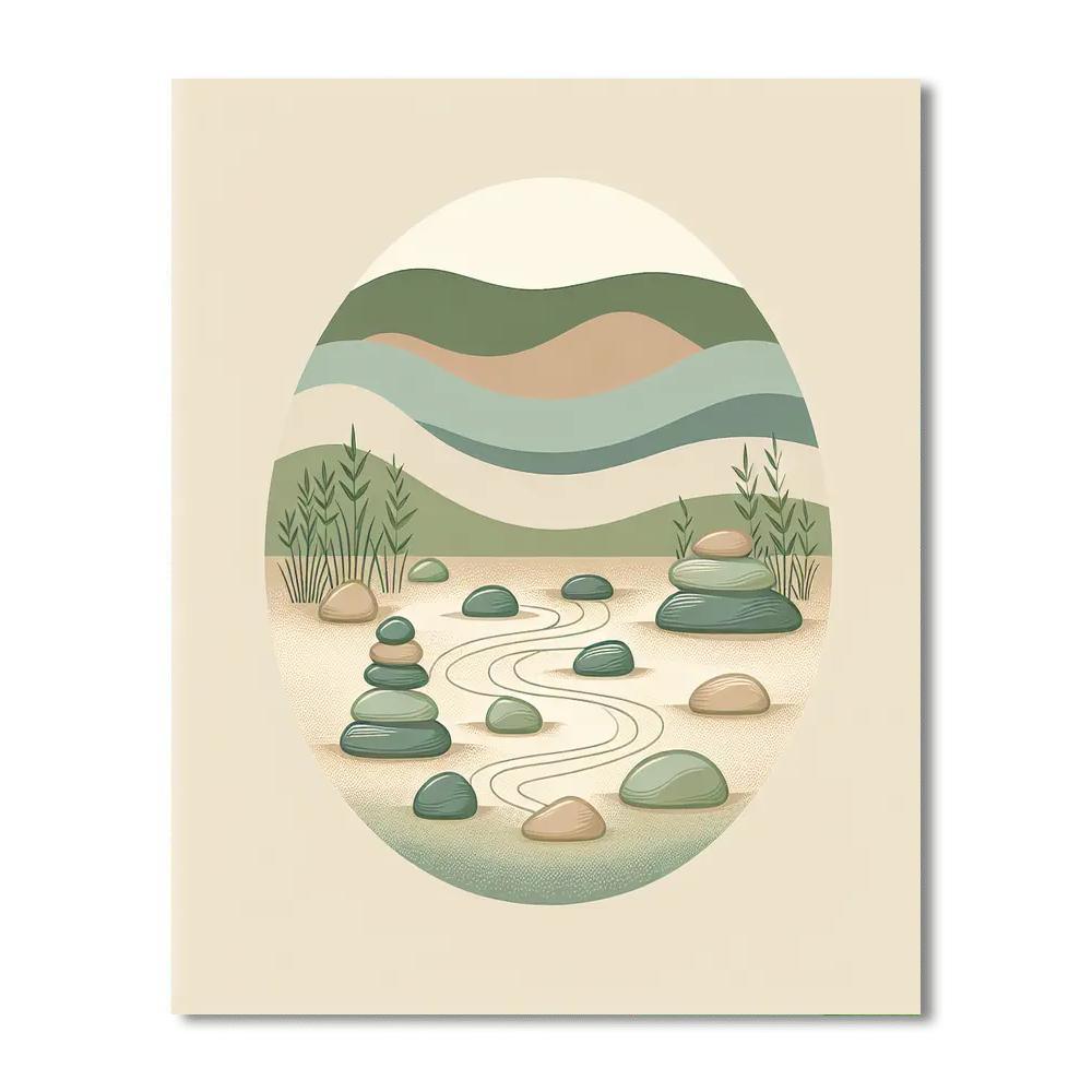 Meditative Rock Garden DIY Paint By Numbers