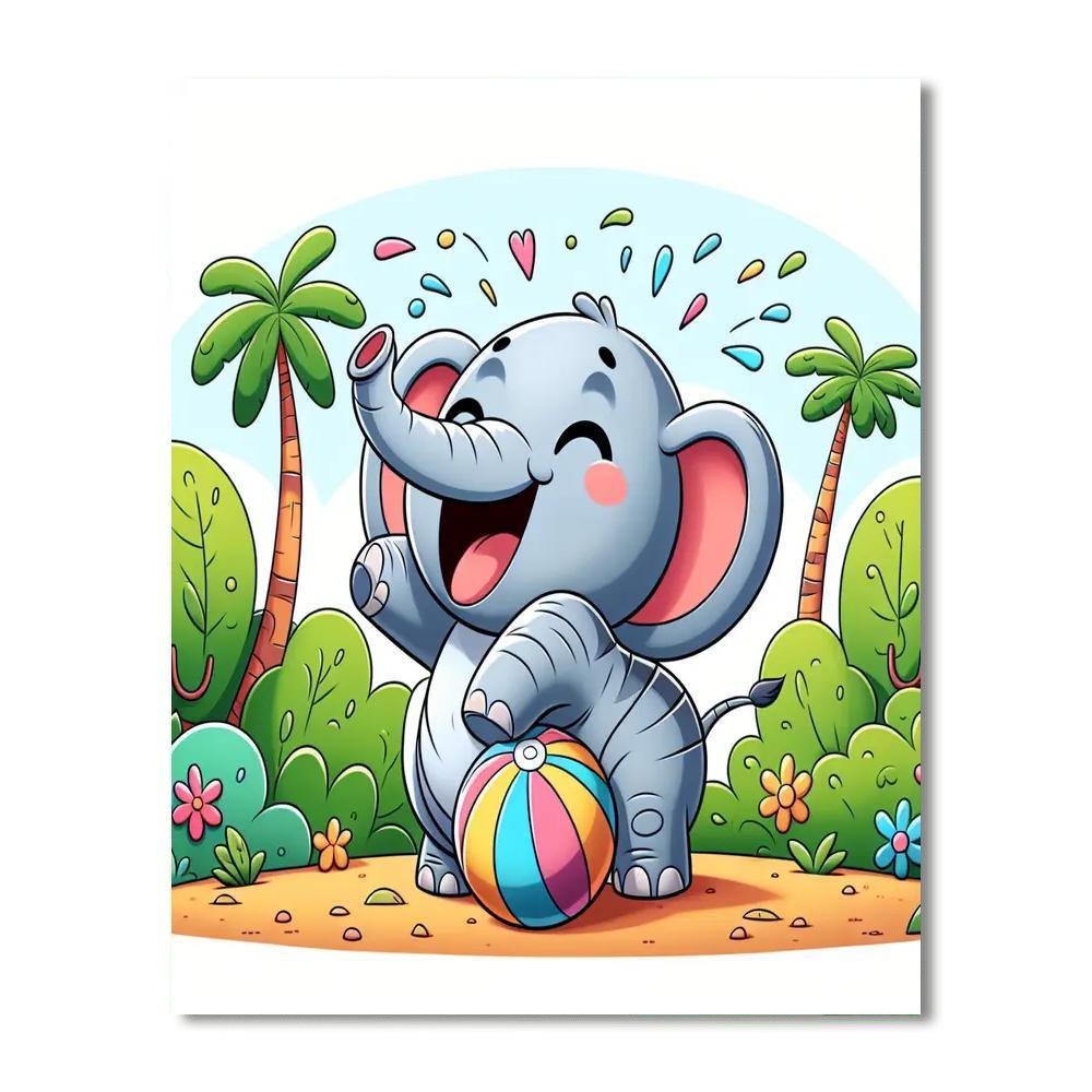 Energetic Elephant Paint By Numbers