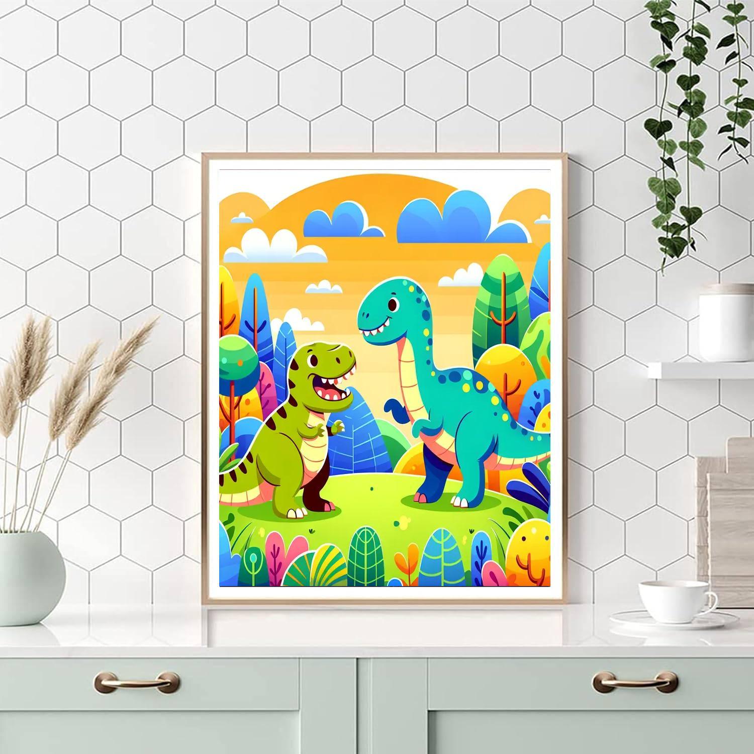 Wild About Dinosaurs Paint By Numbers Art
