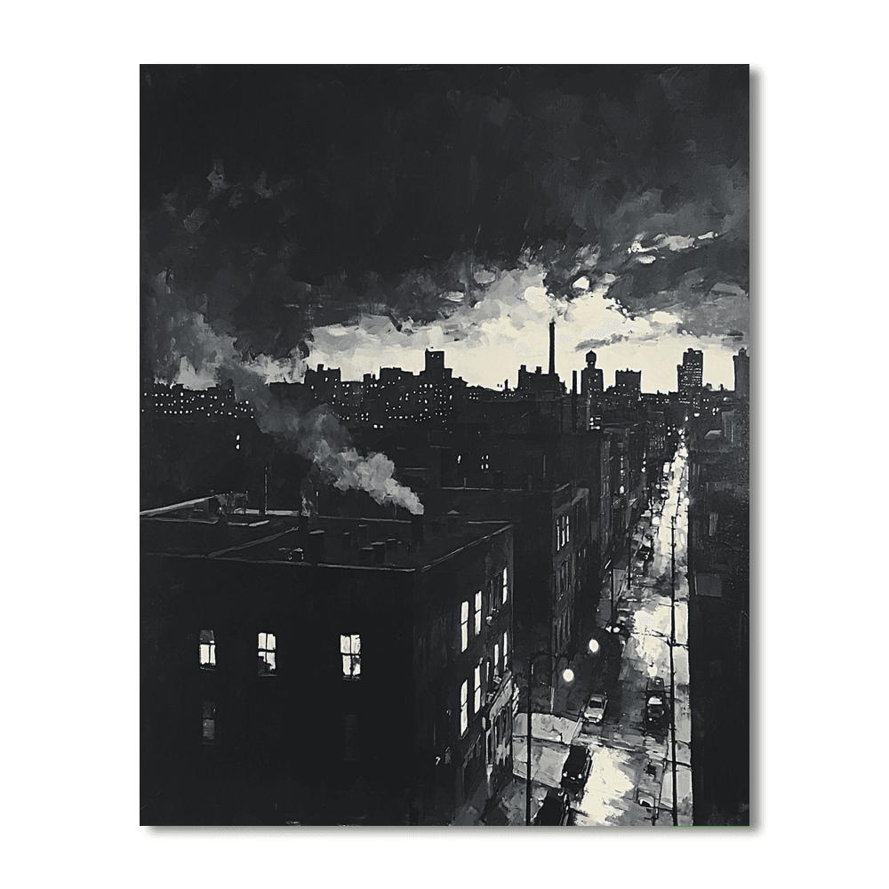 Edward Hopper Inspired City Noir  Painting By Numbers Kit