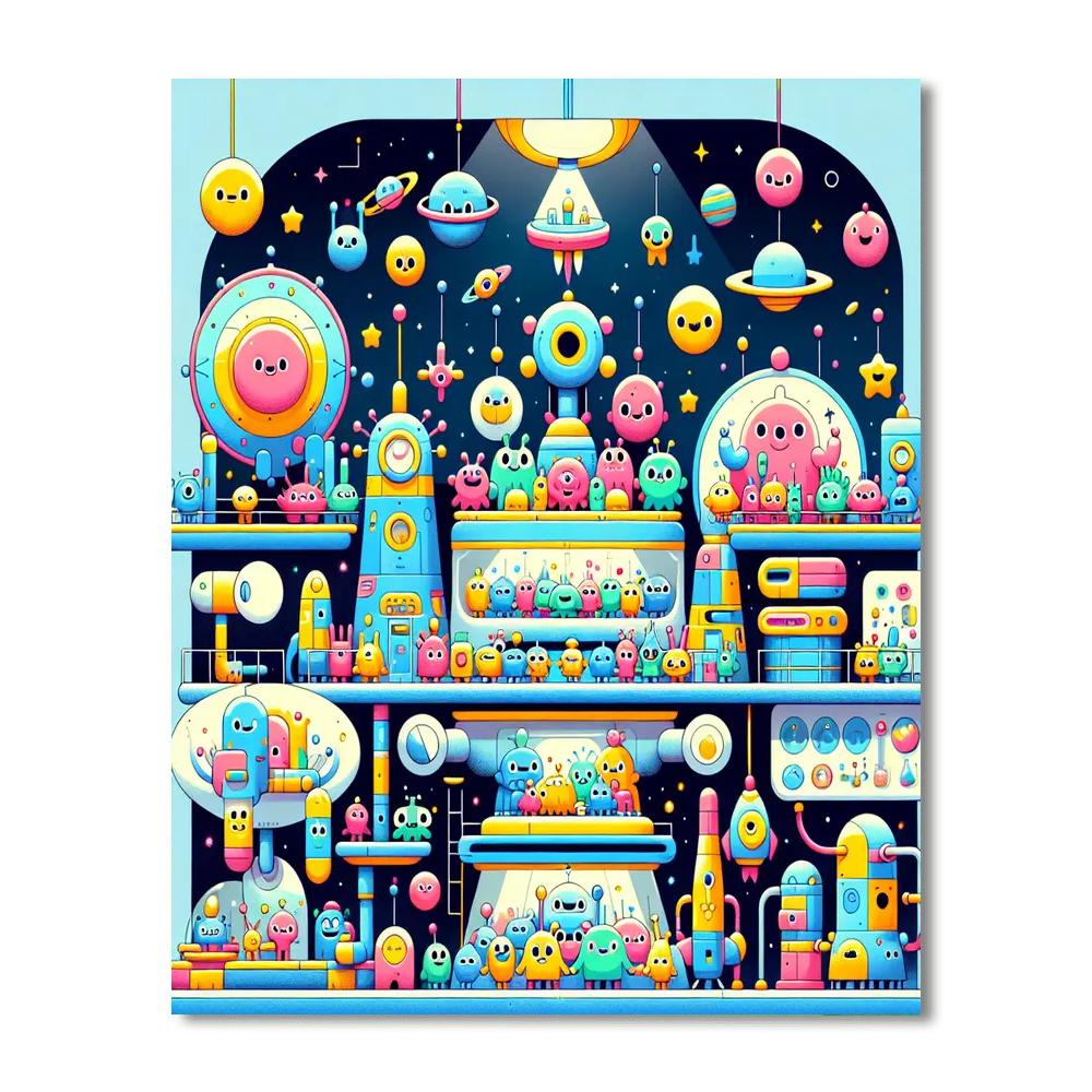 Fun Space Station Numbered Painting Kits