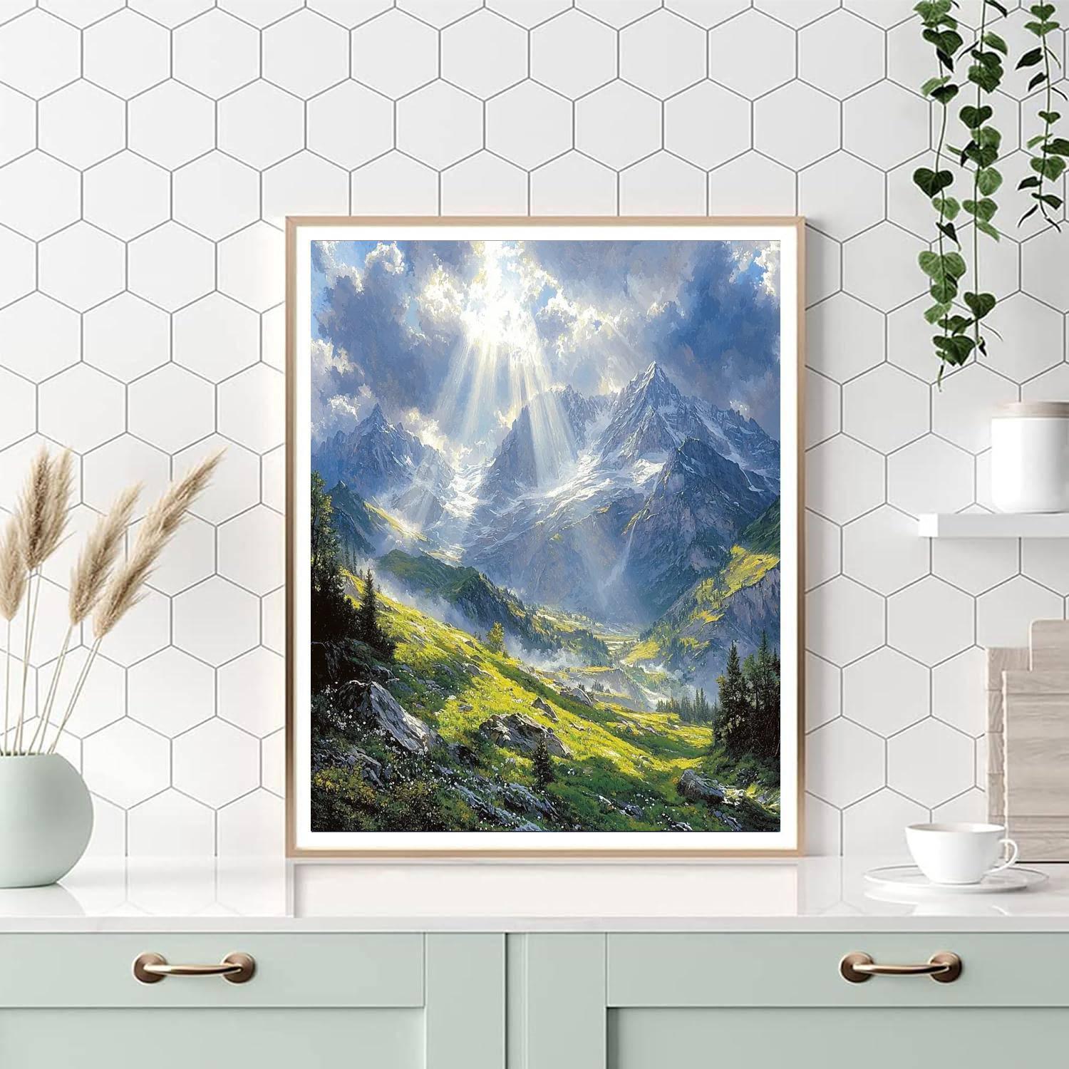 Albert Bierstadt Inspired Sublime Mountain Majesty  Paint By Numbers