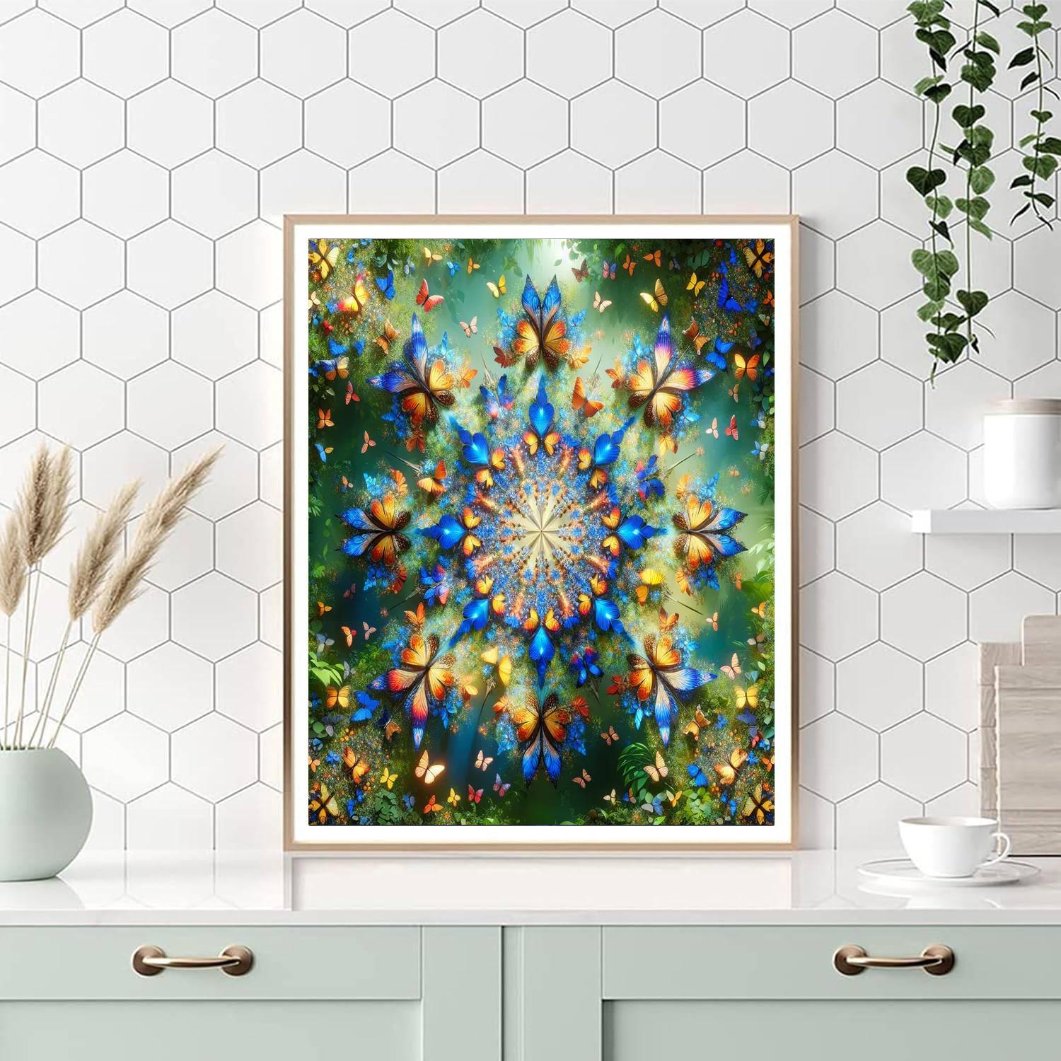 Vivid Butterfly Kaleidoscope Numbered Painting Kits