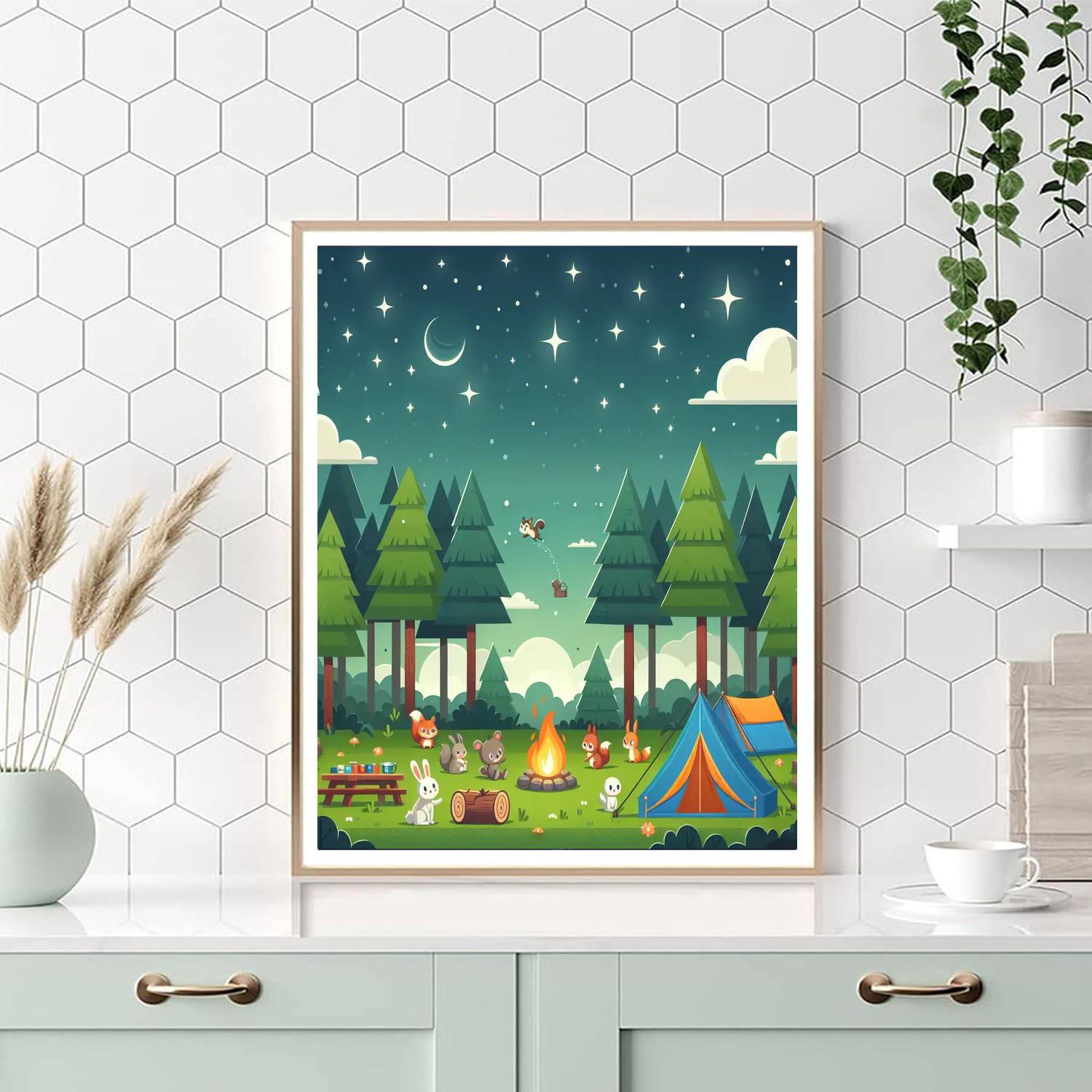 Forest Camping Adventure Paint By Numbers Art