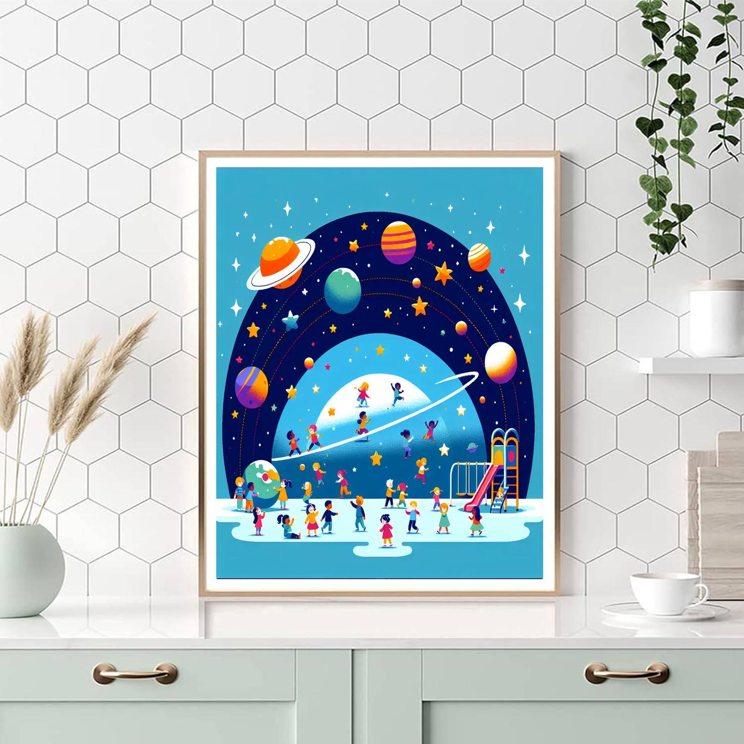 Space Adventure Playground Painting Number Kit