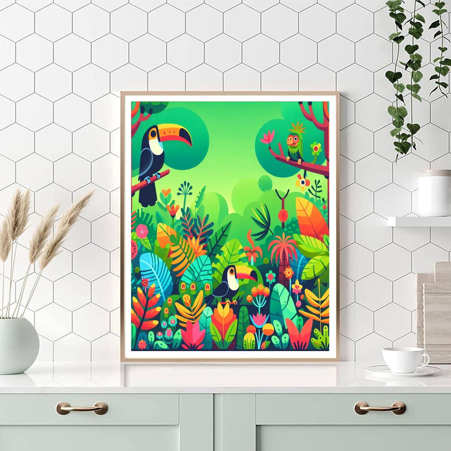 Tropical Rainforest Hideaway DIY Paint By Numbers