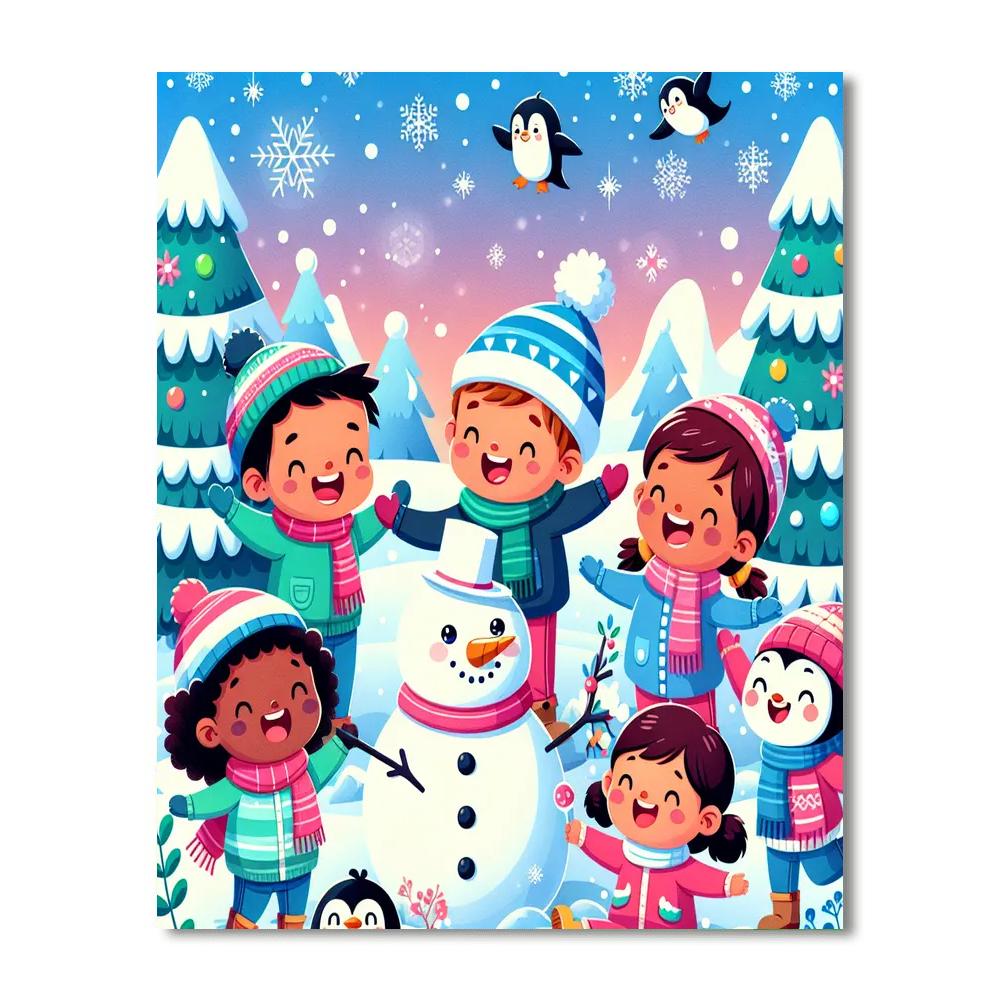Silly Snow Day Paint By Numbers Art