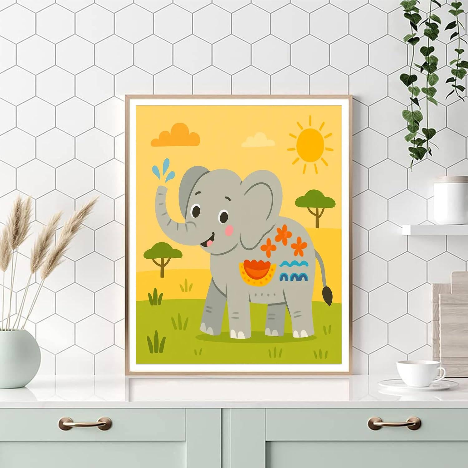 Sunny Safari Elephant Paint By Numbers