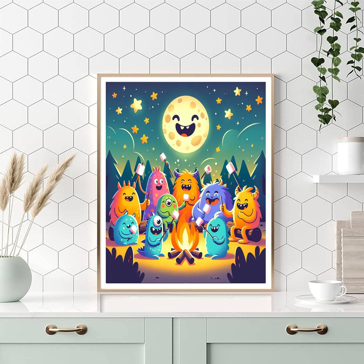 Silly Monster Campout Paint By Number