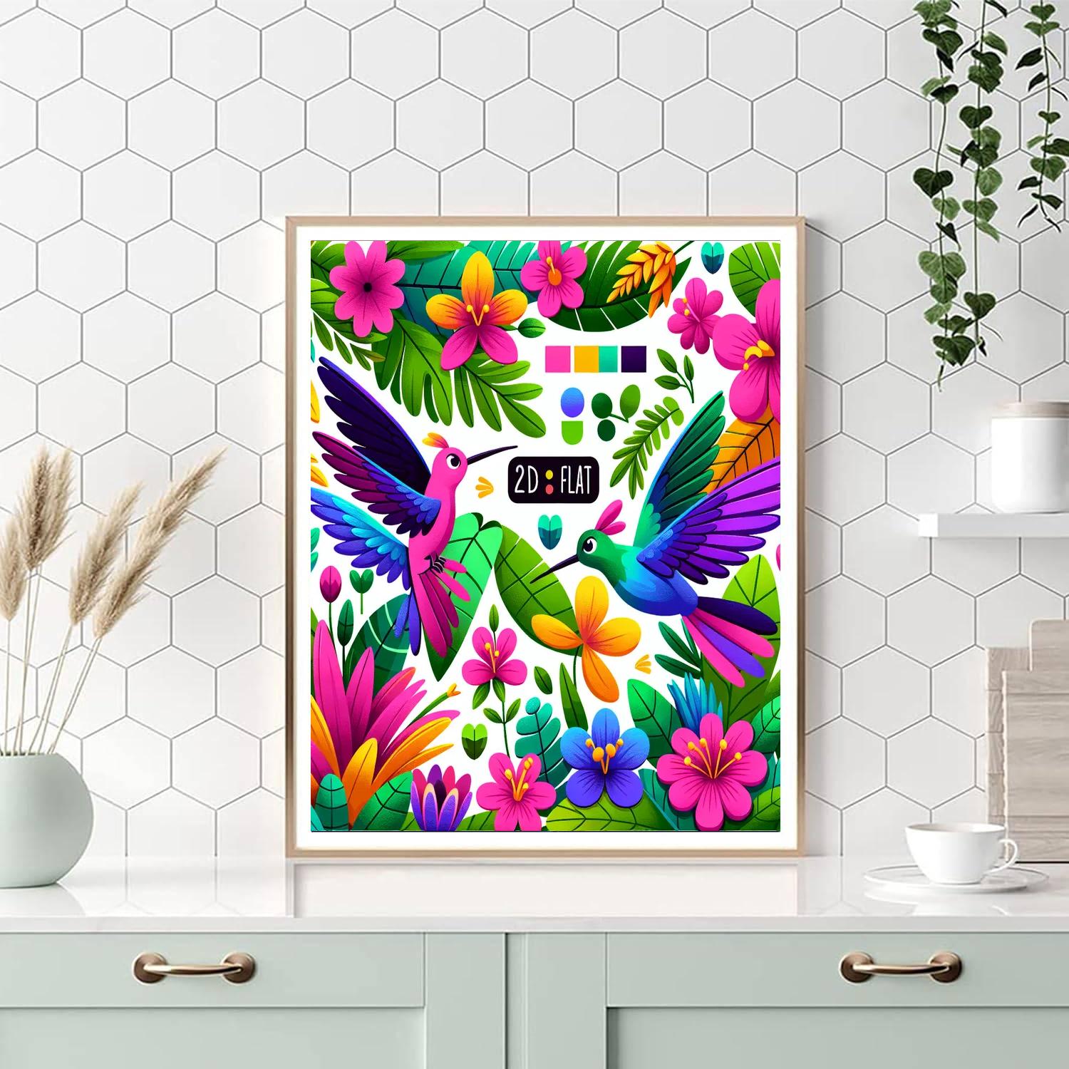 Harmonious Hummingbird Haven Number Painting