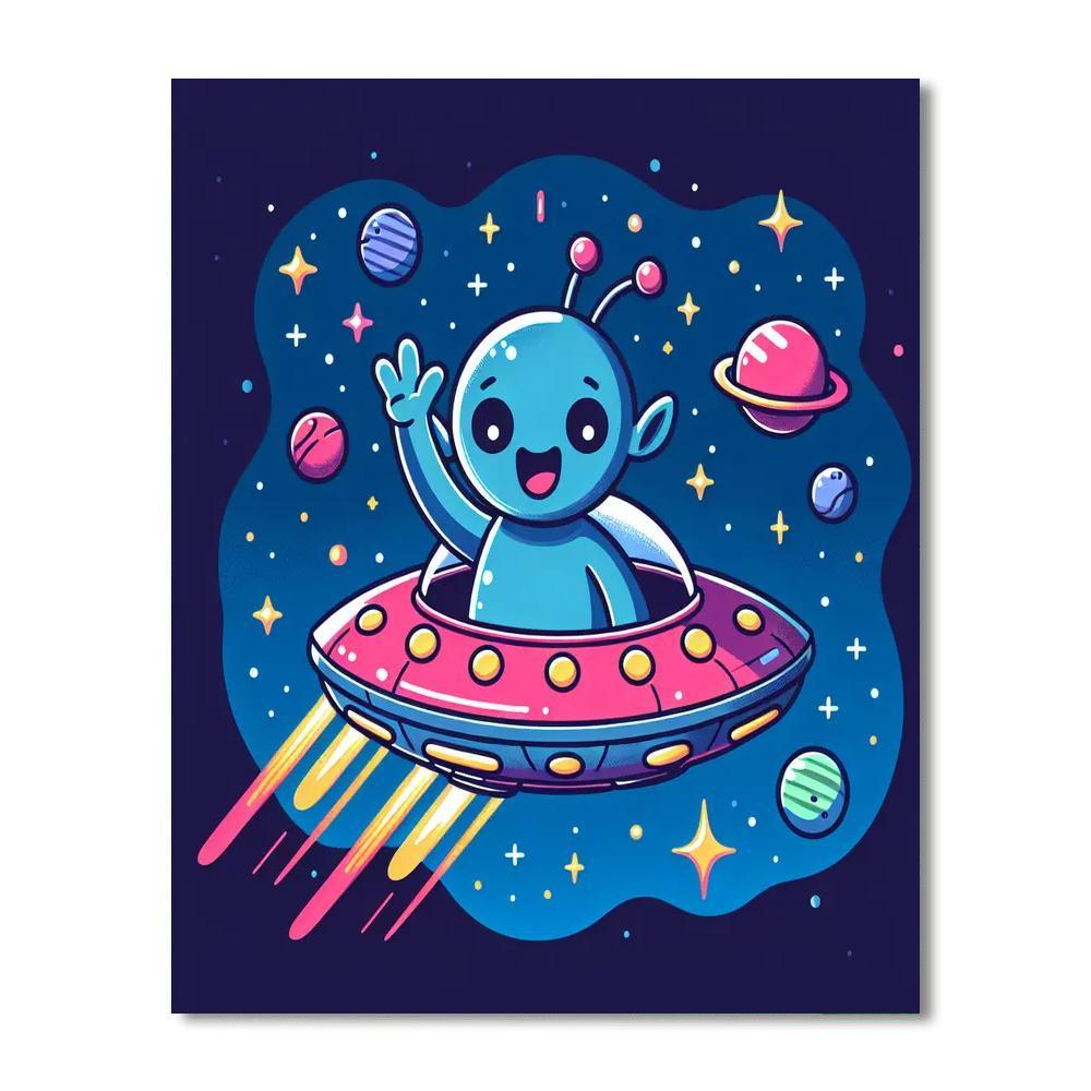 Joyful Space Alien Paint By Numbers Kits