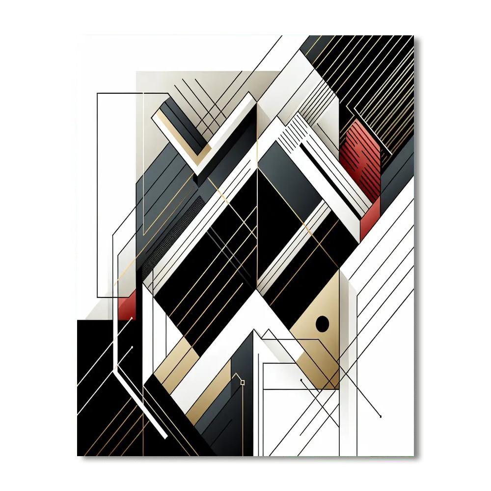 Modern Geometric Illusions Number Painting