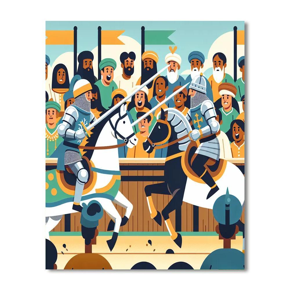 Medieval Knight Tournament Paint By Numbers Art