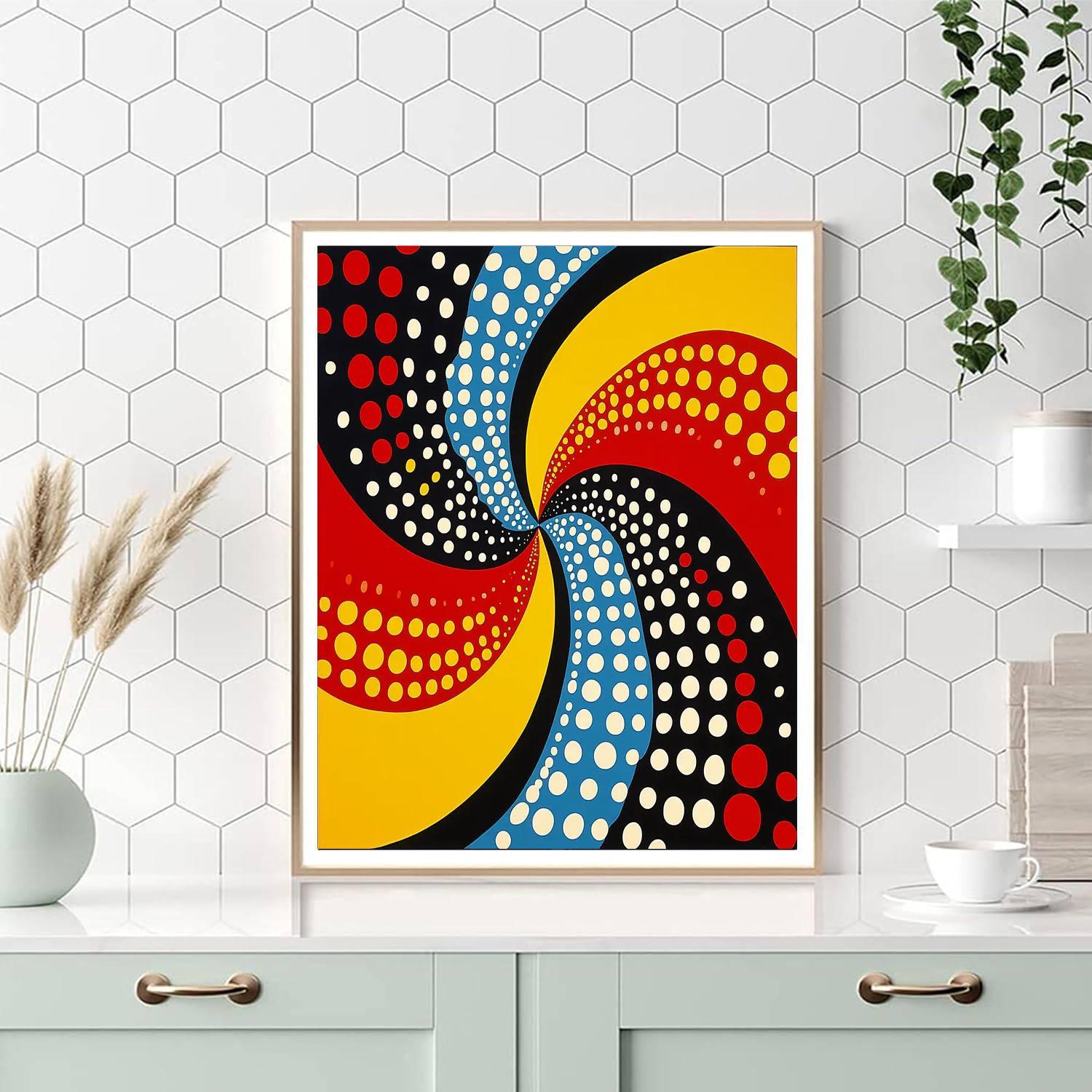 Yayoi Kusama Inspired Hypnotic Dimensions  Number Painting