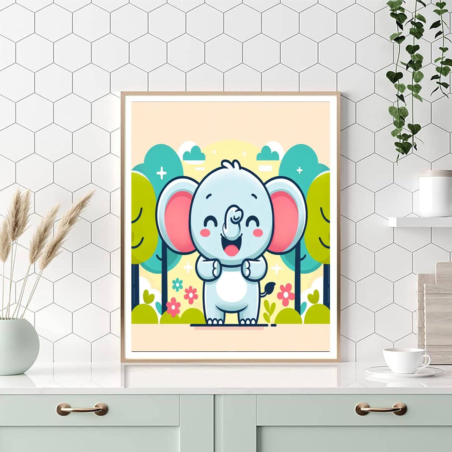 Giggly Elephant Numbered Painting Kits