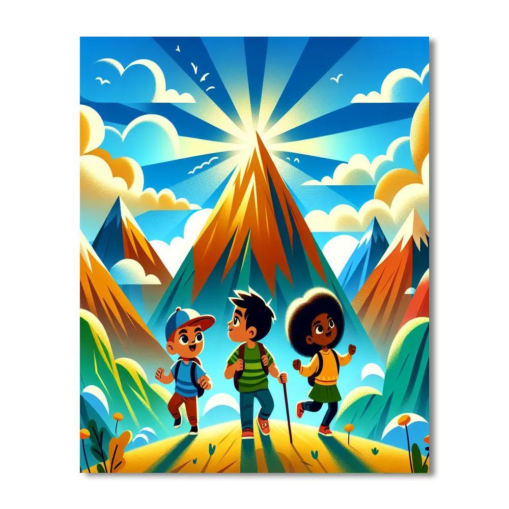 Happy Mountain Adventure Paint By Numbers Art