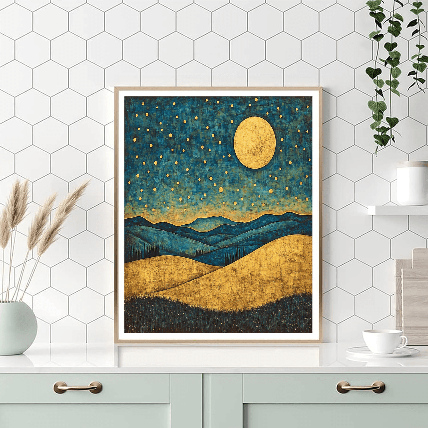 Gustav Klimt Inspired Lunar Reverie  DIY Paint By Numbers