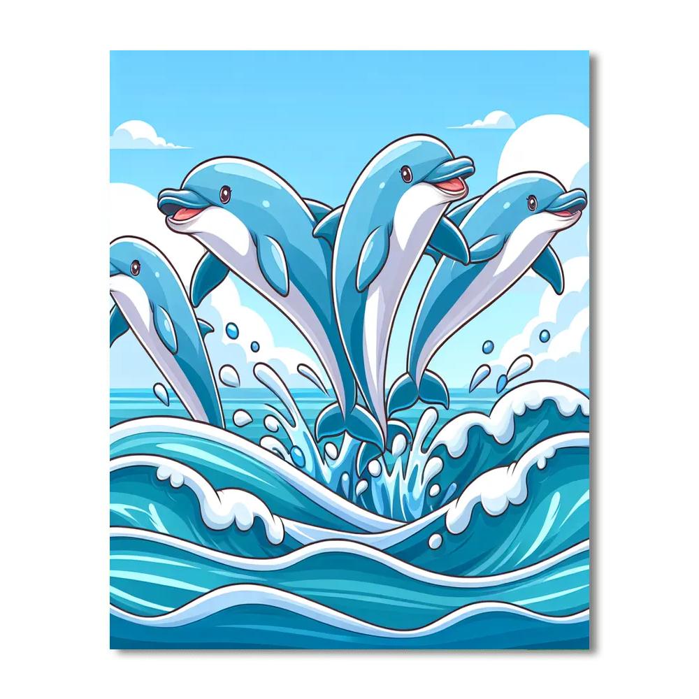 Delightful Dolphins Numbered Painting Kits