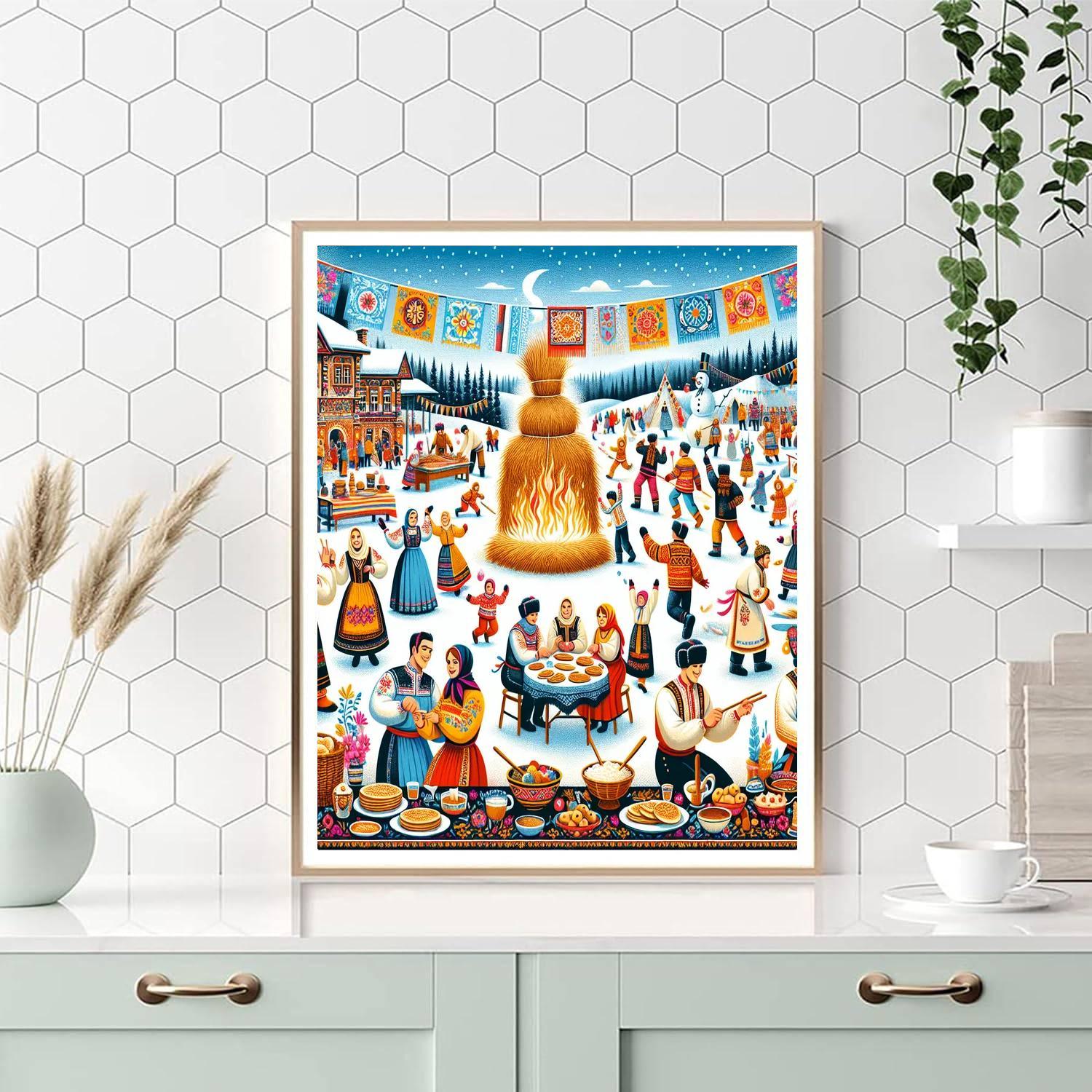 Maslenitsa Festival Painting Number Kit