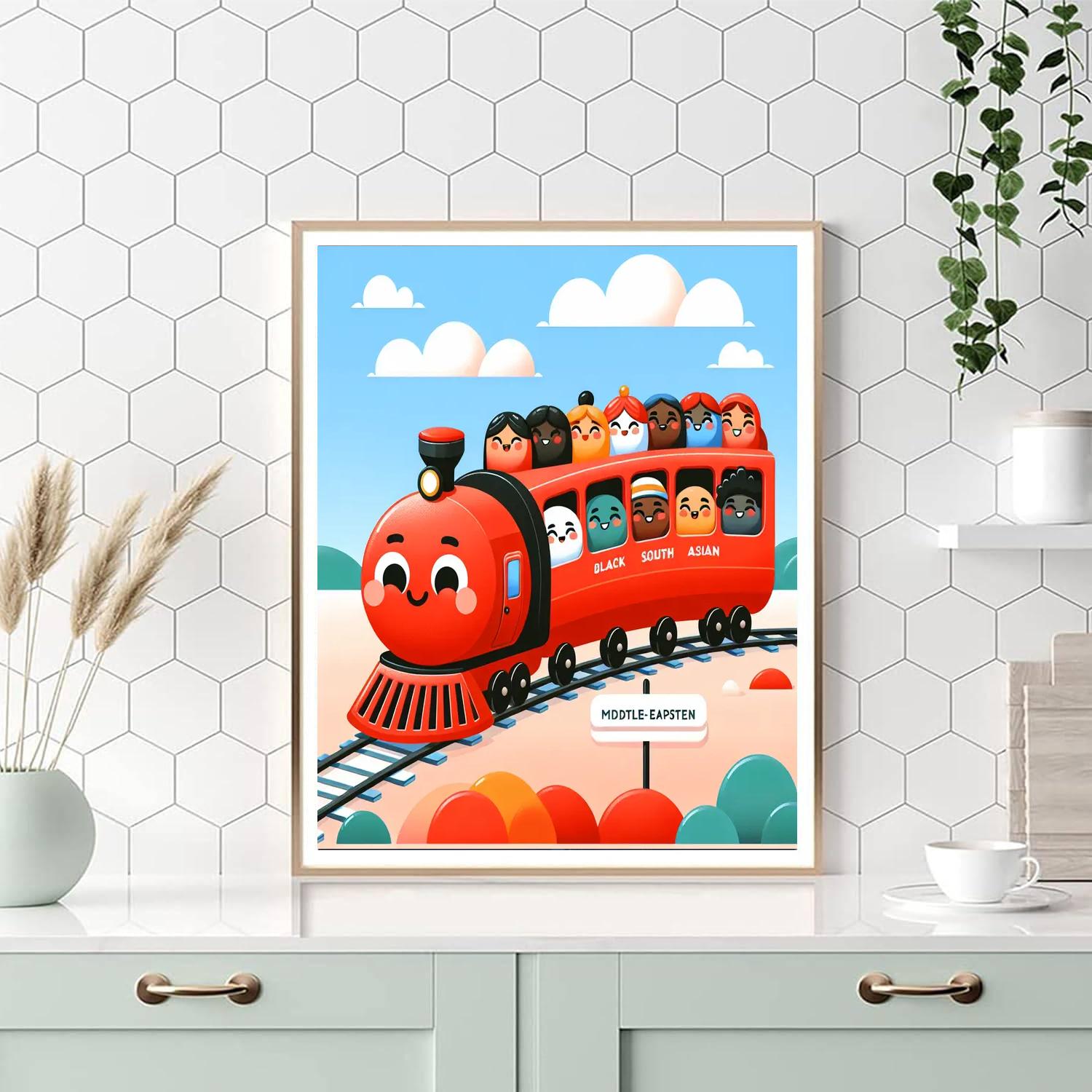 Charming Train Painting By Numbers Kit