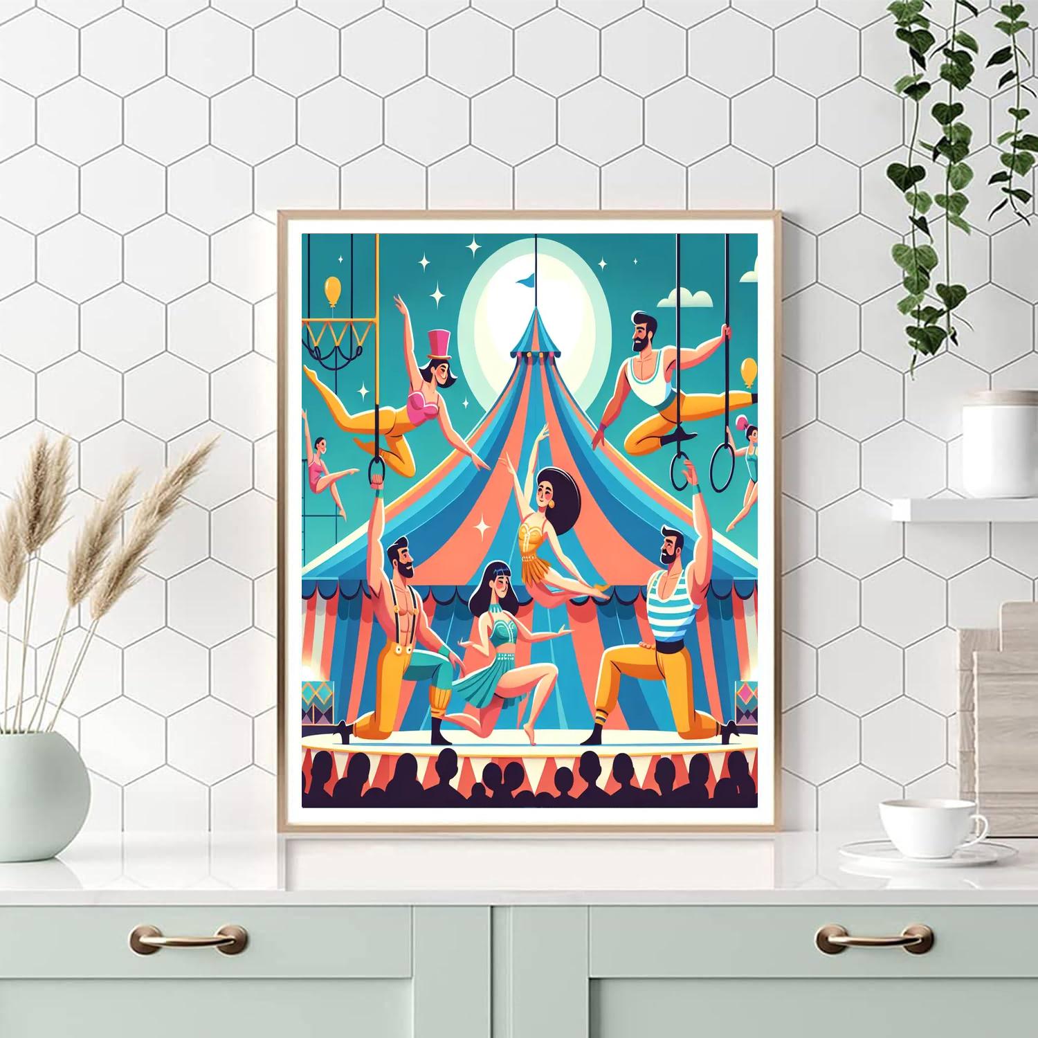 Circus Acrobatics Extravaganza DIY Paint By Numbers
