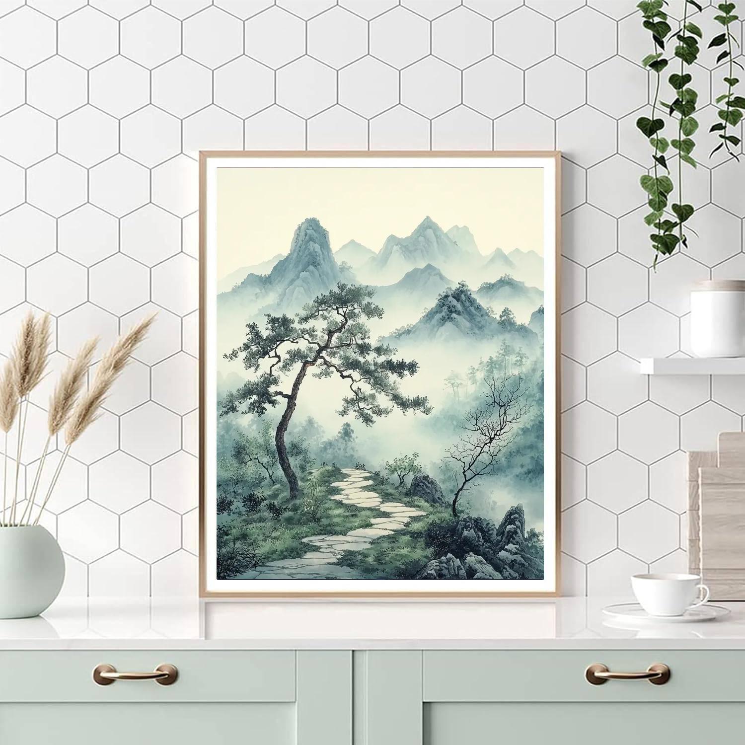 Zhao Mengfu Inspired Melody Of Mountains  Painting By Numbers Kit