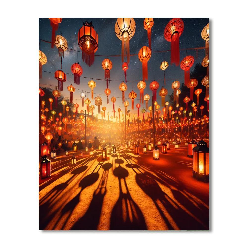 Festive Lanterns Paint By Numbers
