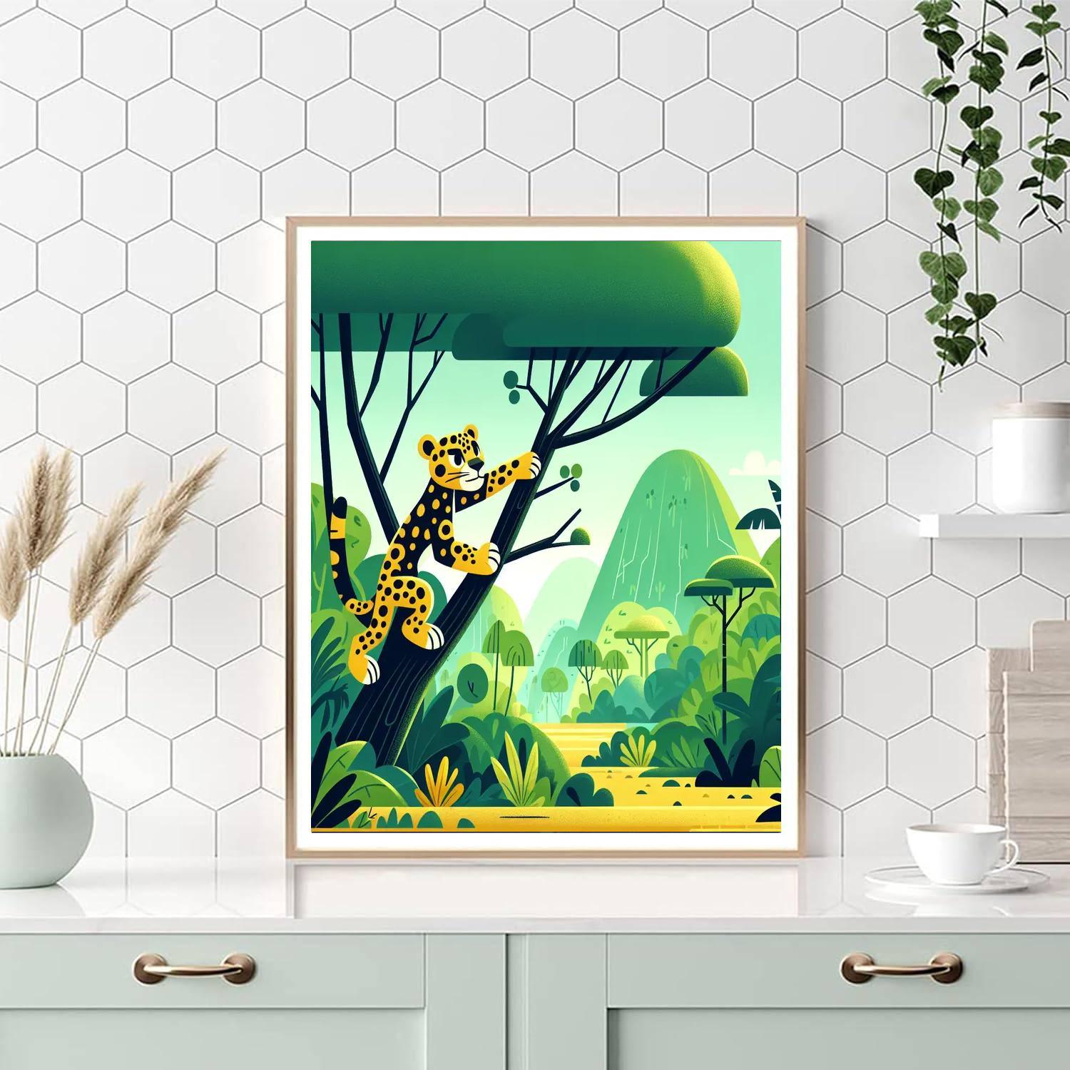 Jovial Jaguar Jaunt Number Painting