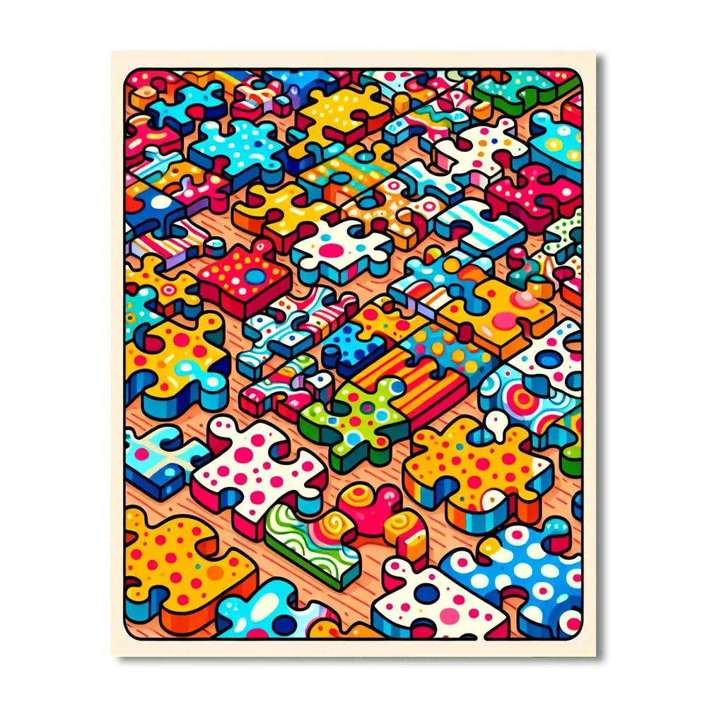 Jolly Jigsaw World Paint By Numbers Art