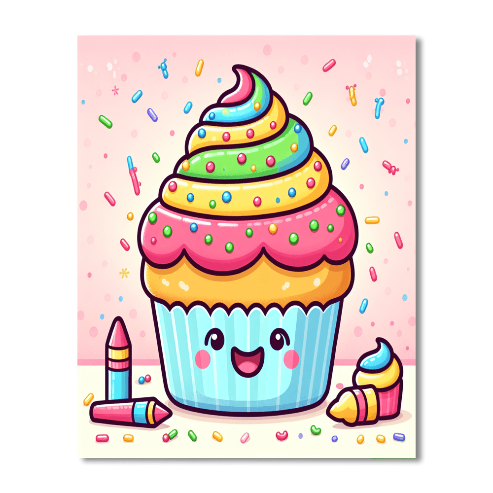 Bubbly Cupcake Painting Number Kit