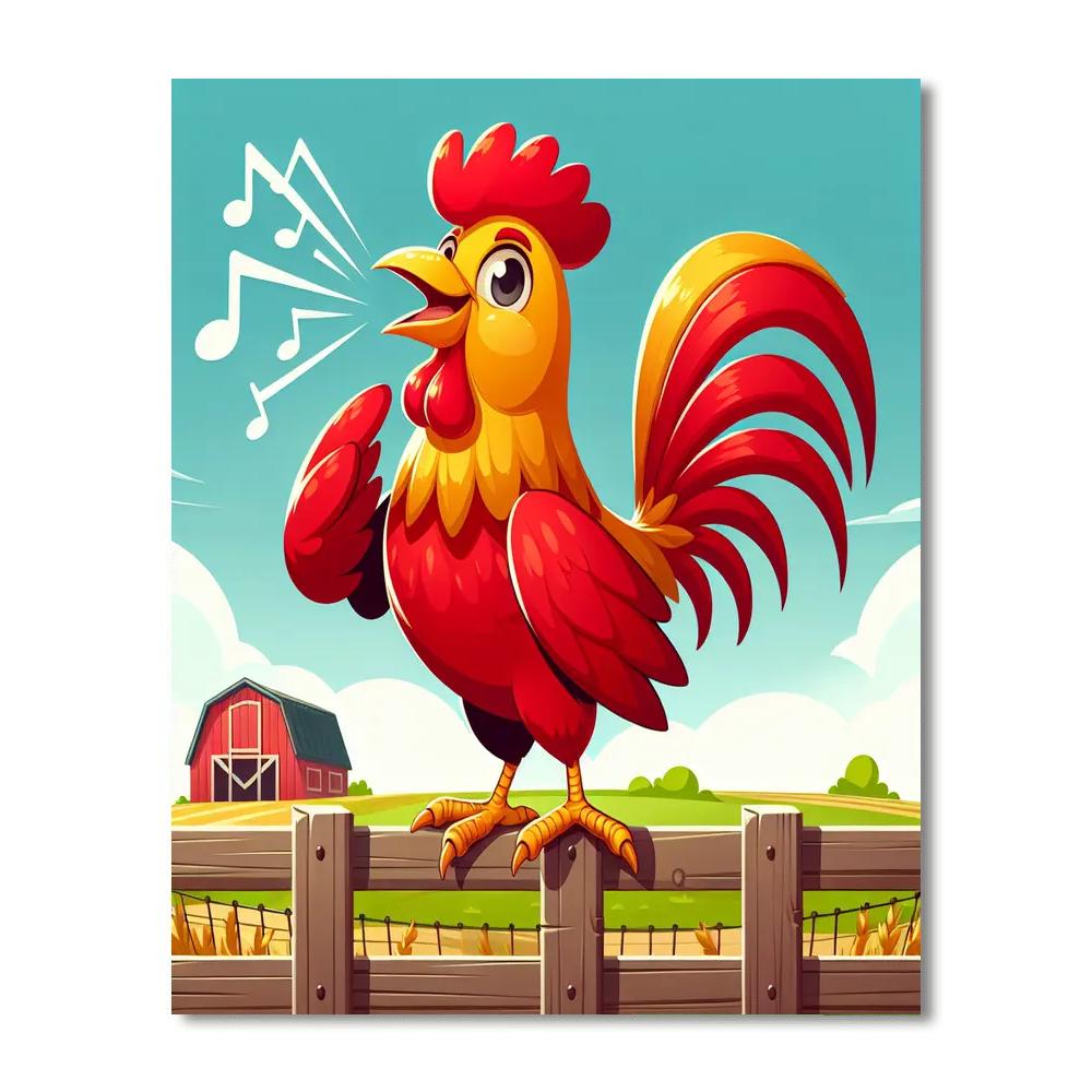 Singing Rooster Painting By Numbers Kit