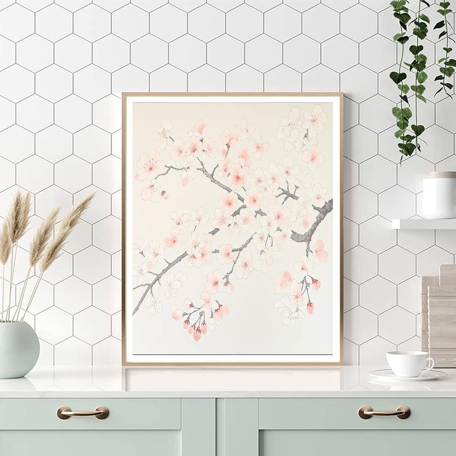 Utagawa Hiroshige Inspired Botanical Sketch In Japanese  DIY Paint By Numbers