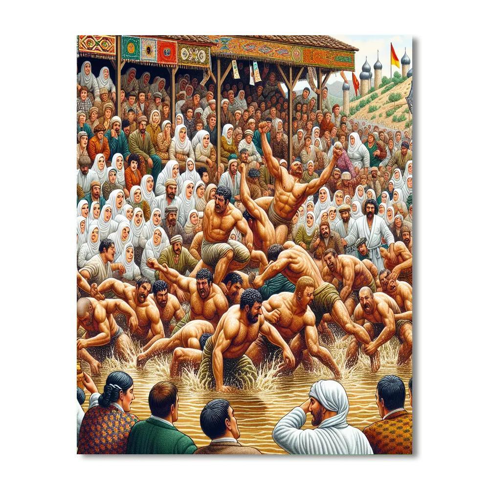 Kirkpinar Oil Wrestling - Turkey DIY Paint By Numbers