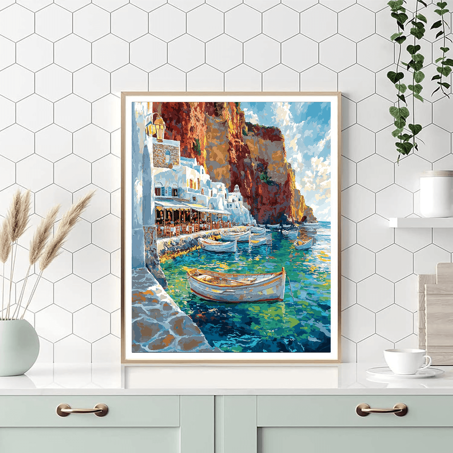 Santorini Ammoudi Bay - Greece DIY Paint By Numbers