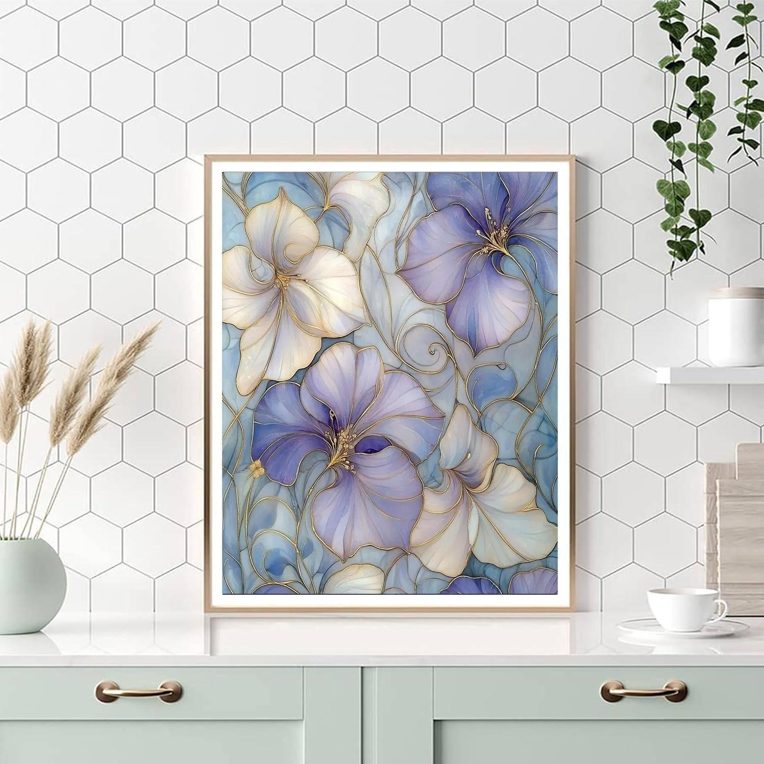 Alphonse Mucha Inspired Ethereal Floral Reverie  Painting Number Kit