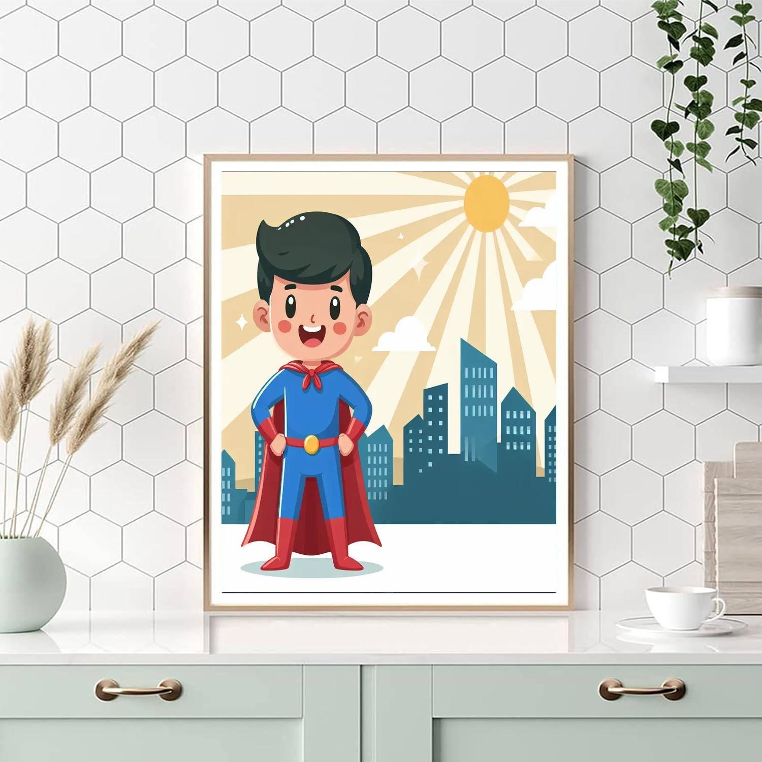 Caring Superhero Paint By Color