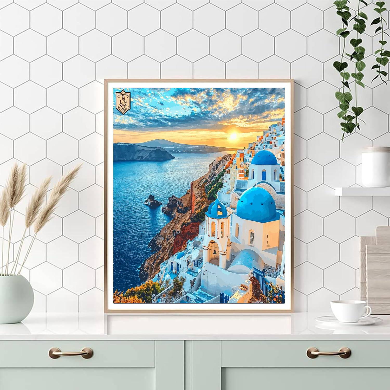 Santorini Cliffs - Greece Paint By Color