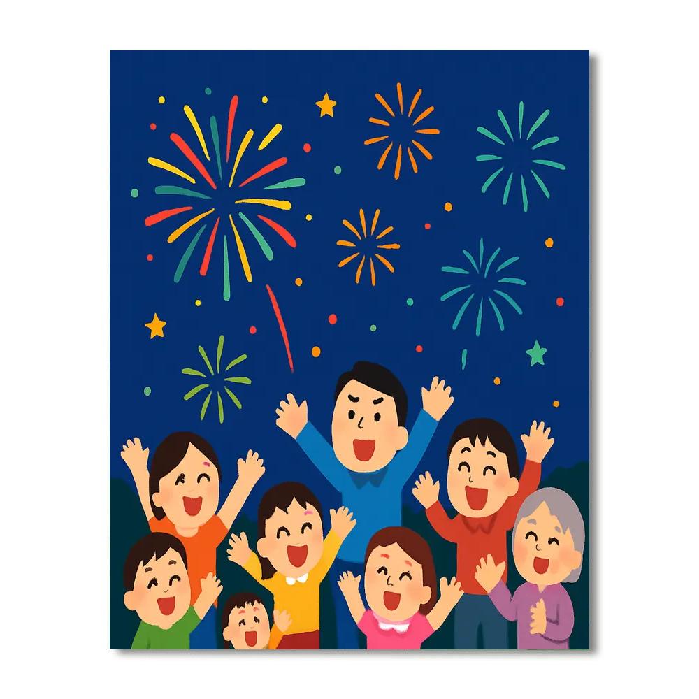 Colorful Firework Festival Paint By Color