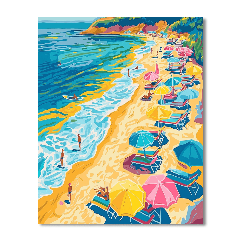 David Hockney Inspired Retro Beach Vibes  Paint By Numbers
