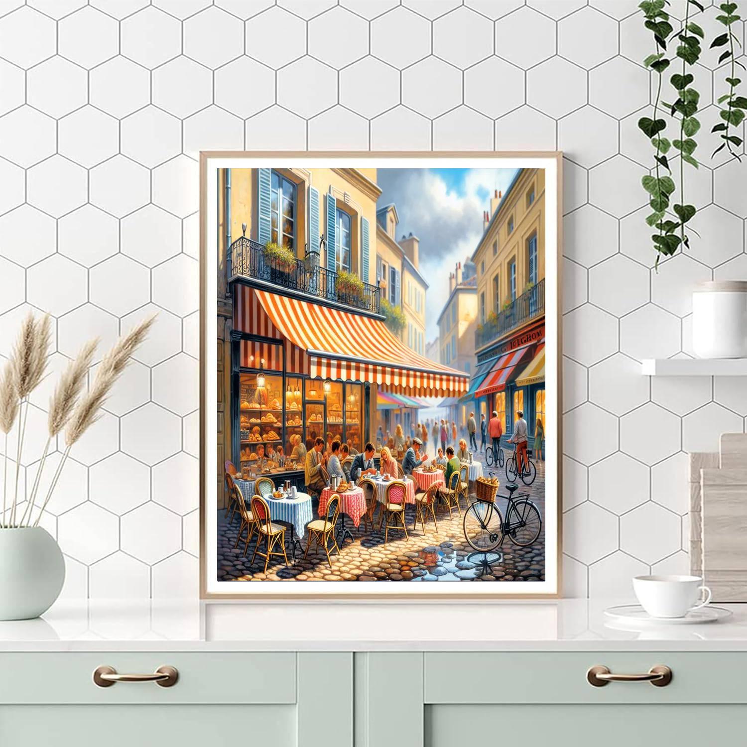 Charming European Café Paint By Color