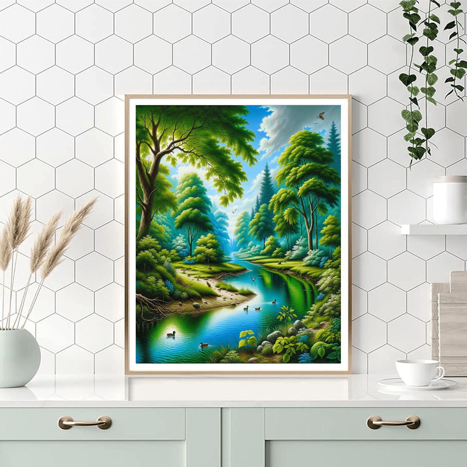 Peaceful River Reflections Paint By Numbers Art