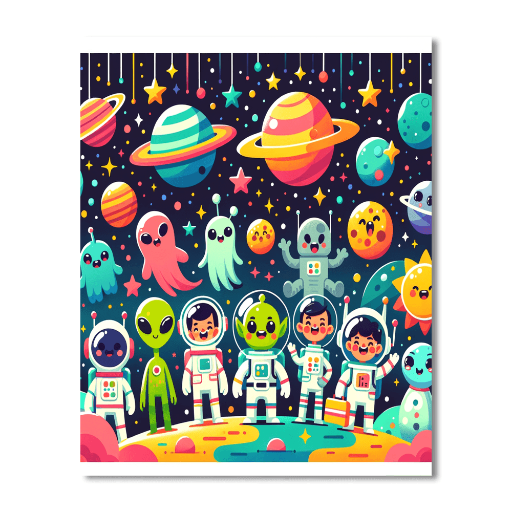 Colorful Space Odyssey Painting By Numbers Kit