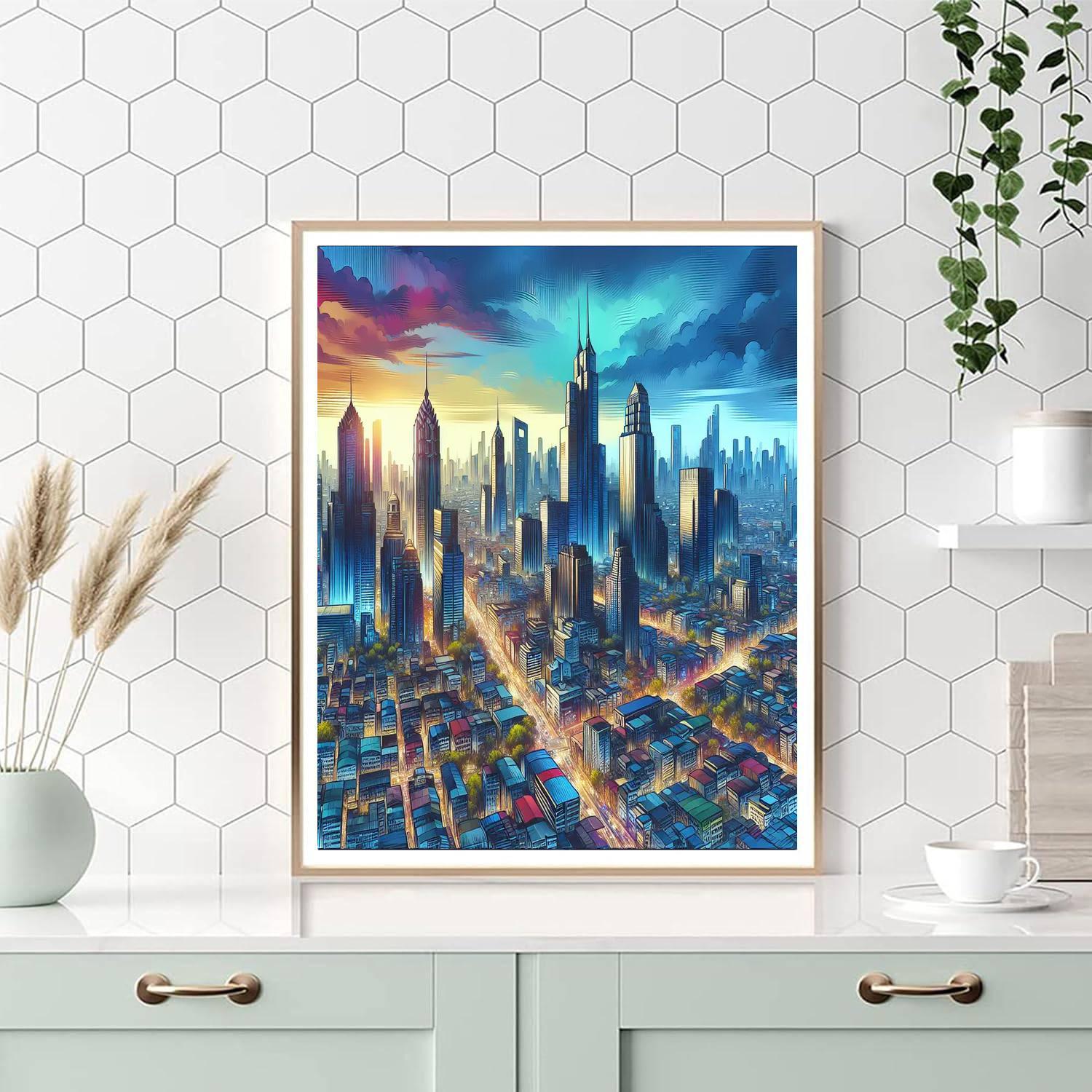 Vibrant Urban Metropolis Paint By Numbers Art
