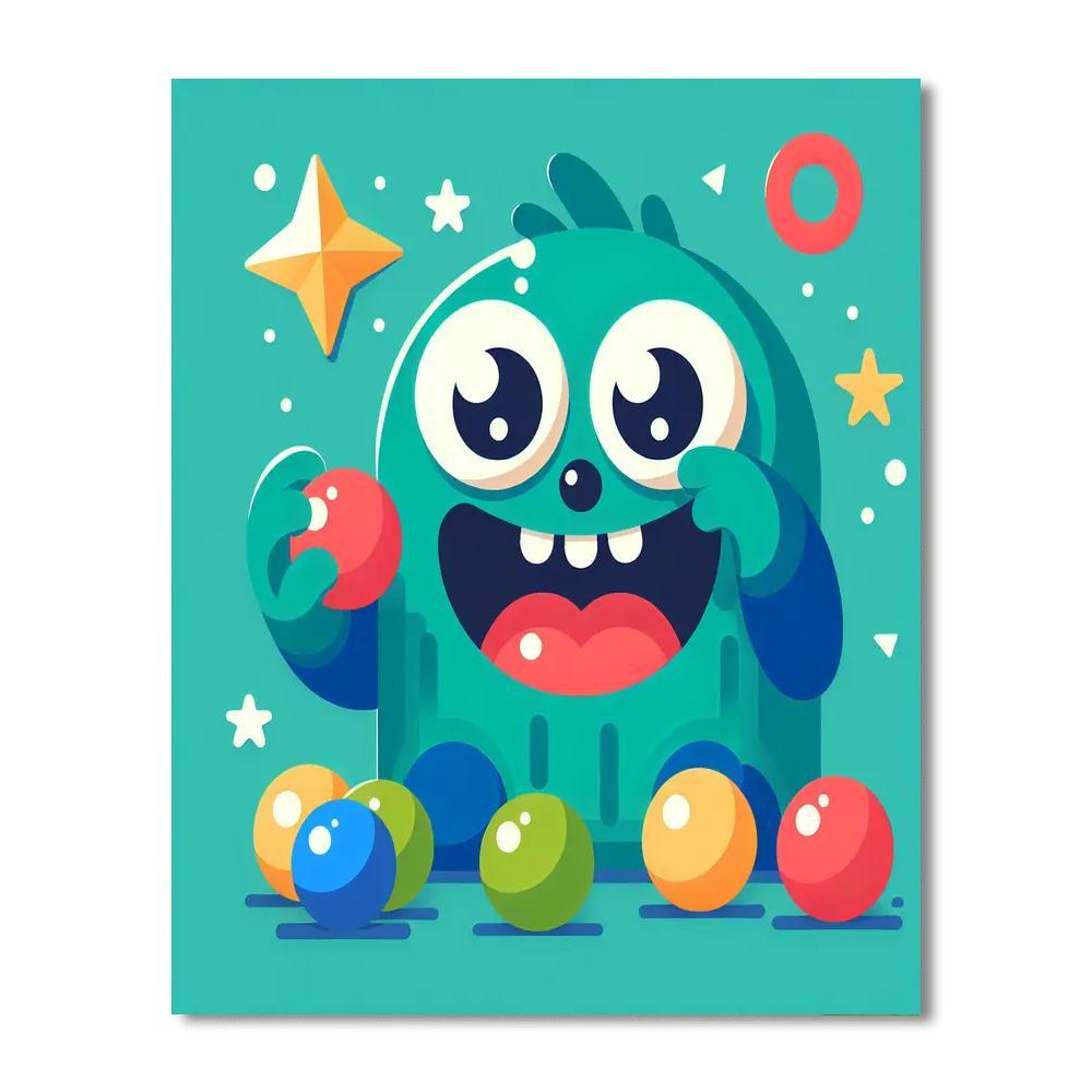 Silly Monster Buddy DIY Paint By Numbers