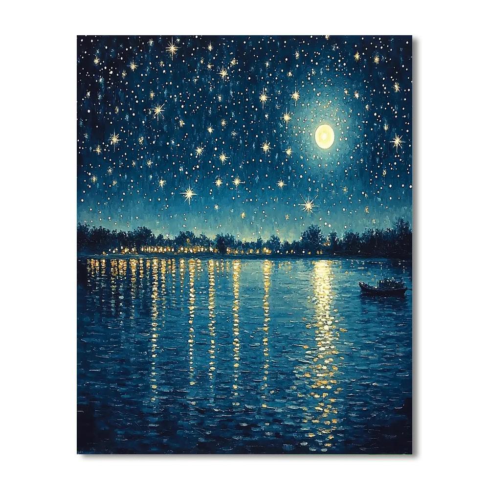 Georges Seurat Inspired Nocturnal Illumination  Numbered Painting Kits