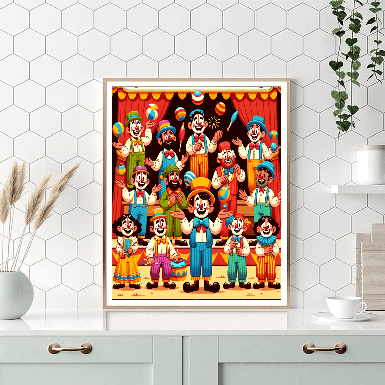 Silly Circus Clowns DIY Paint By Numbers