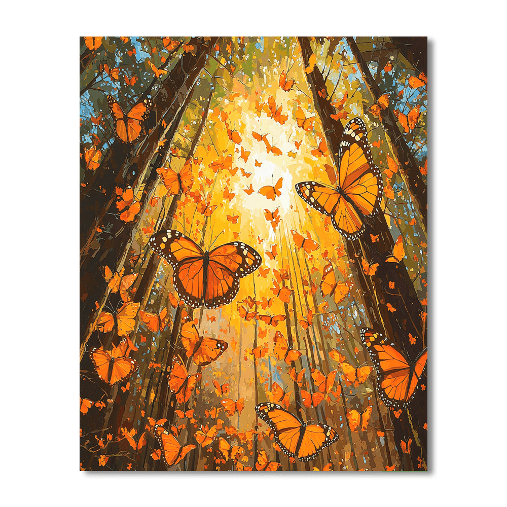 Monarch Butterfly Biosphere Reserve - Mexico Numbered Painting Kits