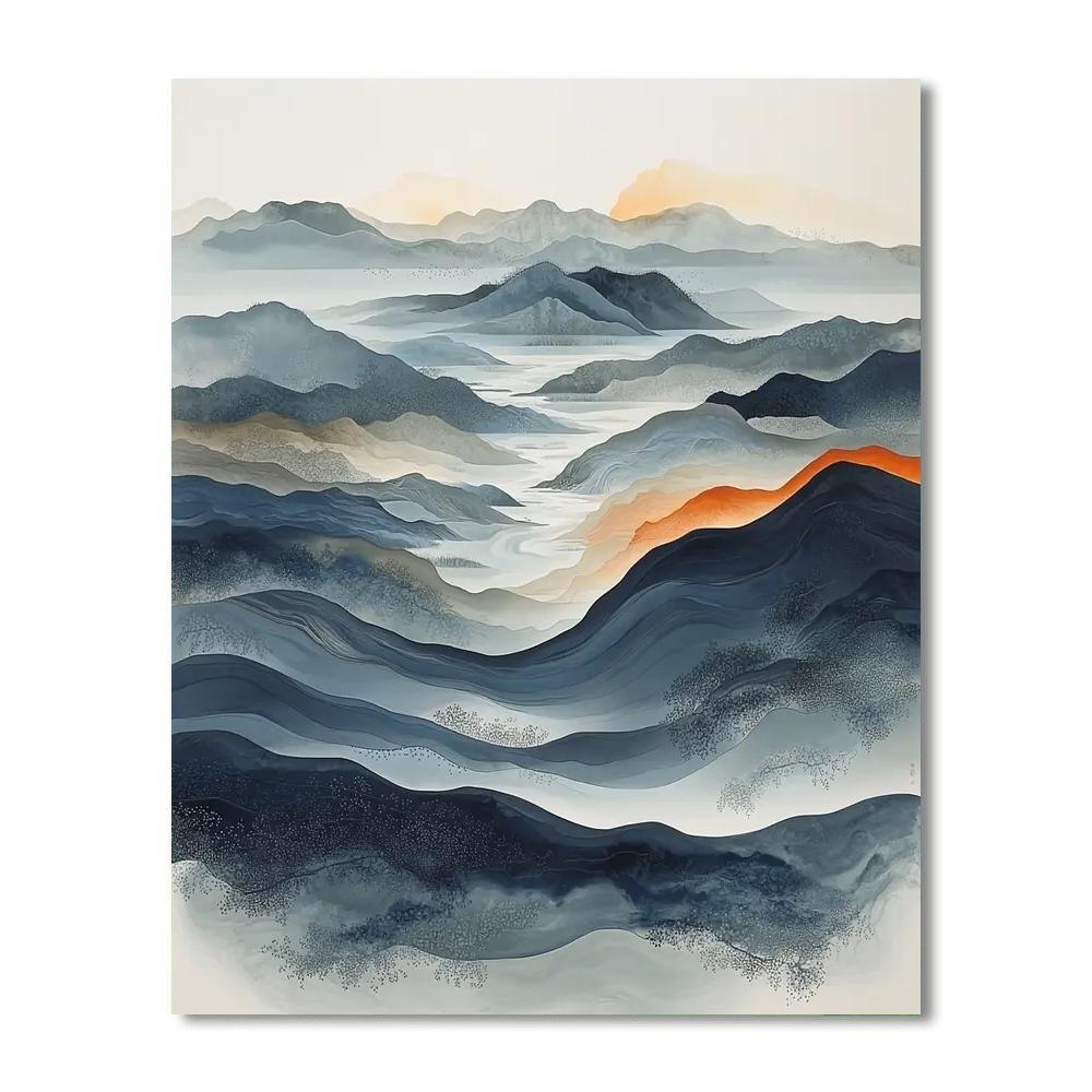 Zhao Mengfu Inspired Ebb And Flow Of Time  DIY Paint By Numbers