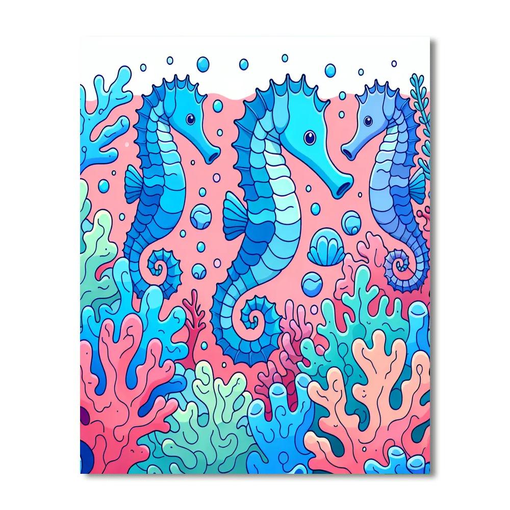 Seahorse Secret Hideaway Paint By Numbers Art