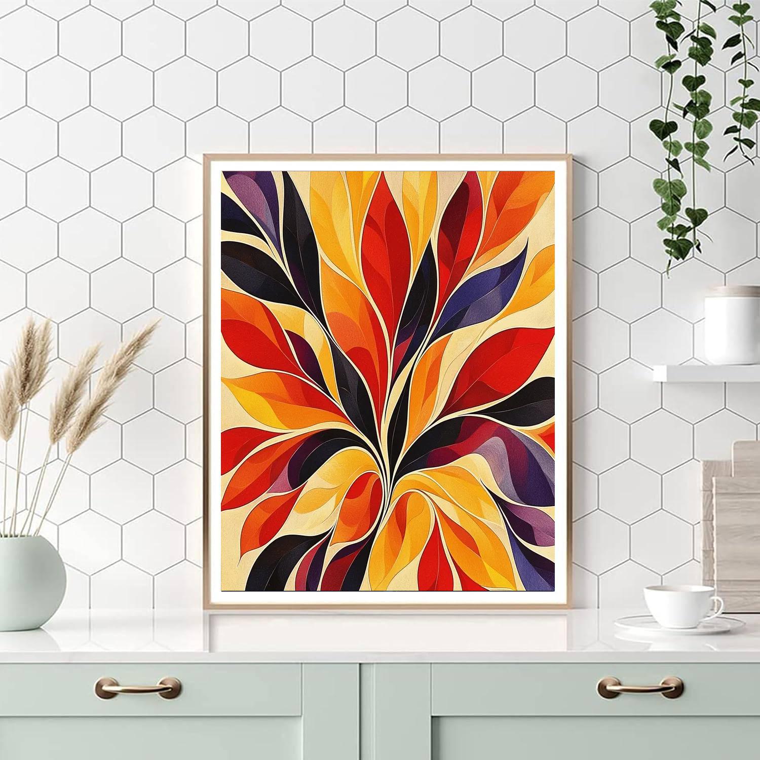 Leonardo Da Vinci Inspired Abstract Bloom  Paint By Numbers